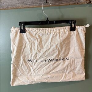 White + Warren Off-White Drawstring Pouch
